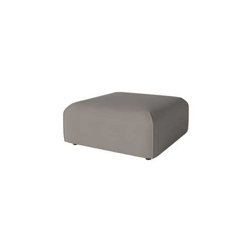 Pouf d\'extérieur Arke tissu gris / Canapé de jardin modulable - 90 x 90 cm - Bolia - Gris (tissu d\'extérieur Brezza) - Bois, Mousse, Tissu outdoor