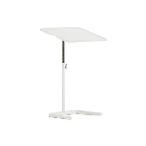 NesTable End table plastic material white / Laptop table - Tilting tray - Vitra - White - Aluminium, Polyurethane, Steel
