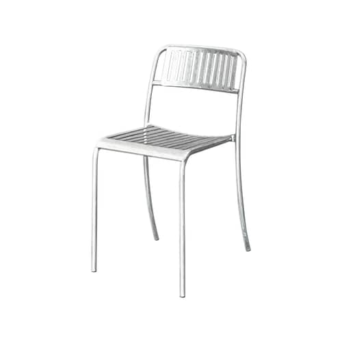 Patio Lames Stacking chair metal / Lattes - Tolix - Varnished raw steel - Raw stainless steel with clear protective finish
