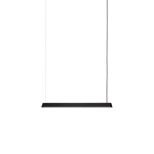 Suspension Linear LED métal noir / L 87,2 cm - Muuto - Noir - Aluminium