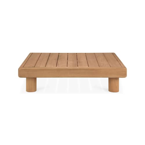 Table basse Monocle Outdoor bois naturel / 83 x 83 x H 20 cm - Ethnicraft - Teck naturel - Teck massif