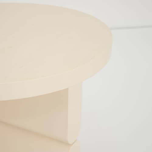 Table d\'appoint Coloured Wood Noon bois blanc / Ø 38 x H 42,5 cm - NOBODINOZ - Blanc - Frêne