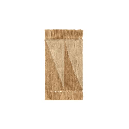 Tappeto Studie fibre beige / 70 x 50 cm - Iuta intrecciata a mano - Ferm Living - 70 x 50 cm / Naturale - Iuta