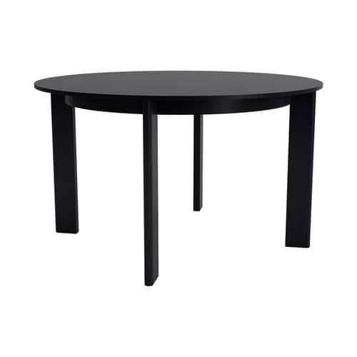 Tavolo rotondo Chisel 25 legno nero / Ø 127 cm - 4 piedi - Hay - Nero - Impiallacciatura rovere laccato