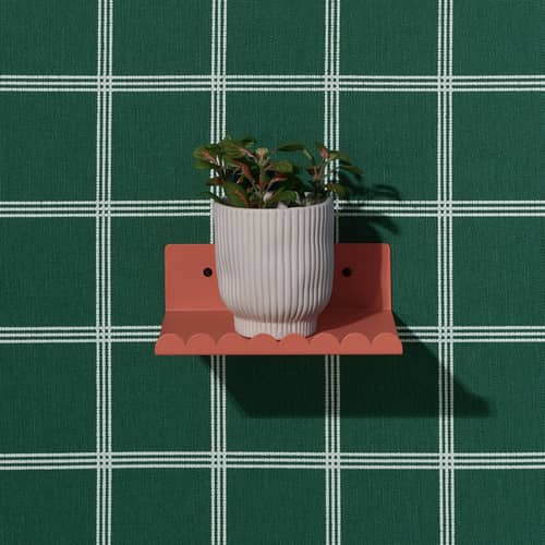Vibes Small Wall shelf metal red / L 20 cm - NOBODINOZ - Brick red - Lacquered steel