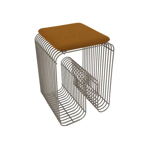 Accessoire / Coussin pour tabouret Curva - 27,5 x 32 cm - AYTM - Ambre bouclé - Mousse polyuréthane, Tissu bouclé