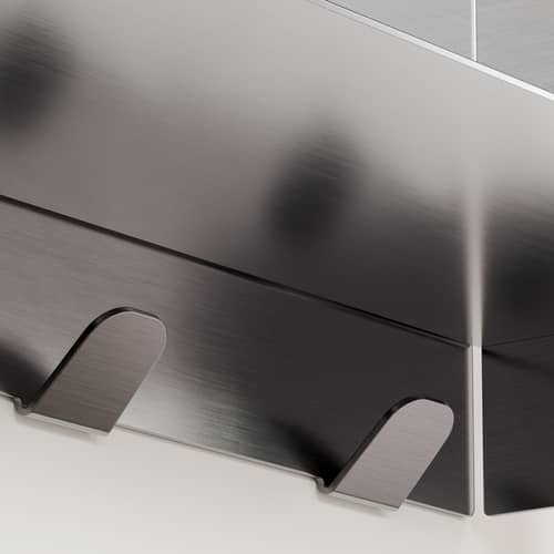 Accessoire / Crochets muraux pour étagère Pli L 20 cm - TIPTOE - Inox brossé - Acier thermolaqué