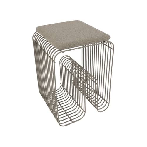 Accessorio  tessuto beige / Cuscino per sgabello Curva - 27,5 x 32 cm - AYTM - Talpa riccia - Schiuma di poliuretano, Tessuto bouclé