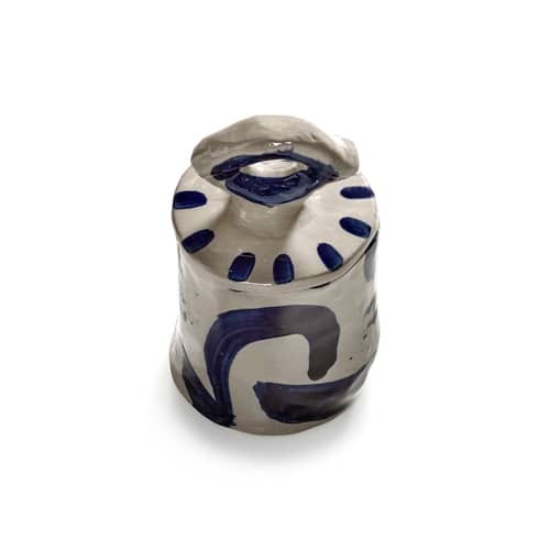 Sophia 03 Box ceramic blue / Ø 8 x H 16 cm - Serax - Ø 8 x H 16 cm - Sandstone