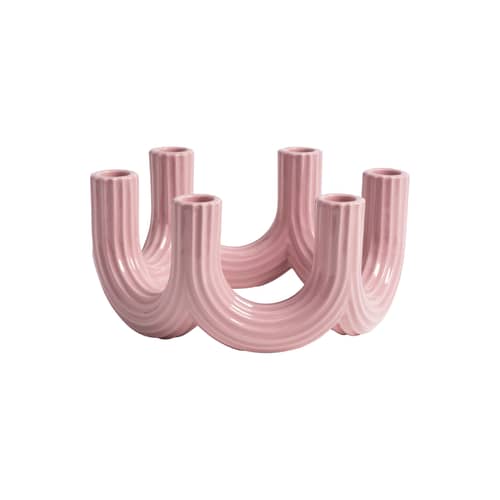 Chandelier Churros céramique rose / Ø 23.5 x H 11 cm / Seconde vie - & klevering - Rose - Céramique