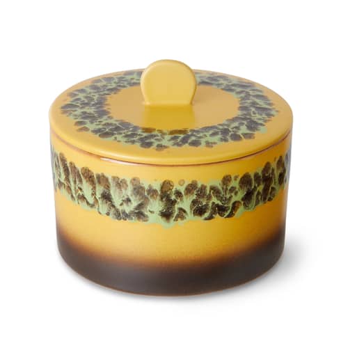 Contenitore ermetico 70s ceramics ceramica giallo / Ø 17 x H 14 cm - 1,65 L - HK LIVING - Kelp - Gres smaltato