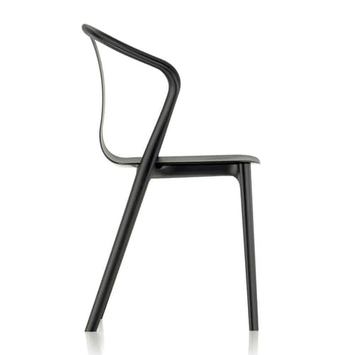 Fauteuil Belleville plastique noir - Vitra - Noir - Polyamide