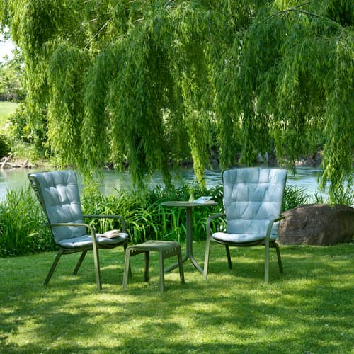 Fauteuil empilable Folio vert / Dossier multiposition - NARDI - Agave - Résine de fibre de verre