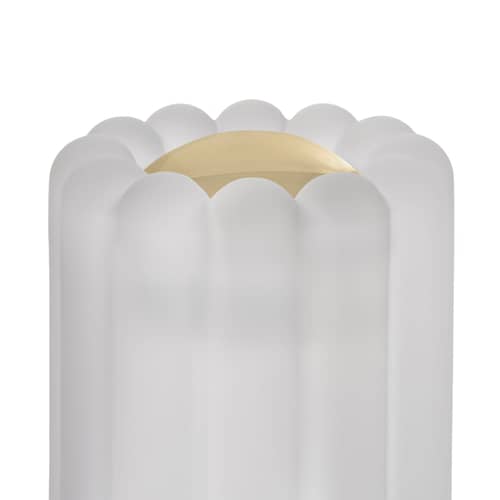 Lampada da tavolo Press LED vetro bianco / H 23,5 cm - Tom Dixon - Gelato - Acciaio, Vetro pressato