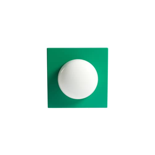 Lampe de table Hublot métal vert / Sans pied - 45 x 45 cm - Axel Chay - Vert - Acier laqué, Verre