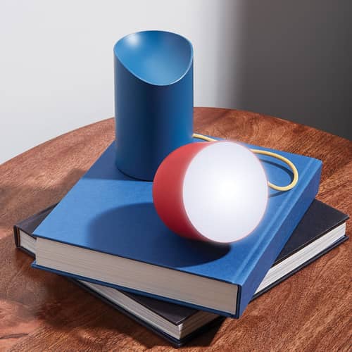 Lampe extérieur sans fil rechargeable Orbe LED / Tête magnétique amovible - Lexon - Rouge & bleu - ABS