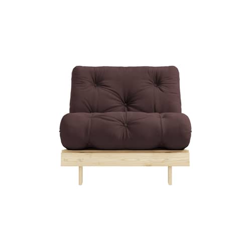Fauteuil convertible Roots / Dormeuse & lit d\'appoint - 3 positions / Structure pin clair - KARUP DESIGN - Marron 715 / Pin clair - Fibres recyclées mélangées, Mousse, Pin massif certifié FSC, Tissu