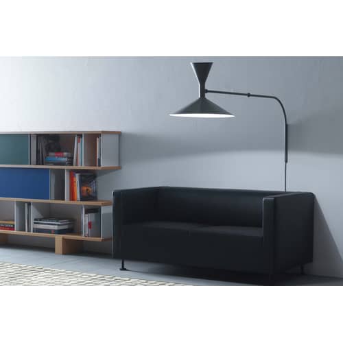 MINI Lampe de Marseille Wall light with plug metal grey by Le Corbusier / L 90 cm - Reissued 1954 - Nemo - Grey - Aluminium, Steel