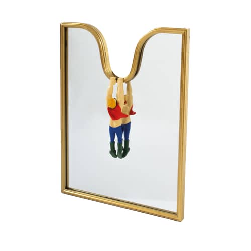 Miroir mural Circus métal or / L 35 x H 45 cm - Seletti - Or / Multicolore - Métal, Résine, Verre