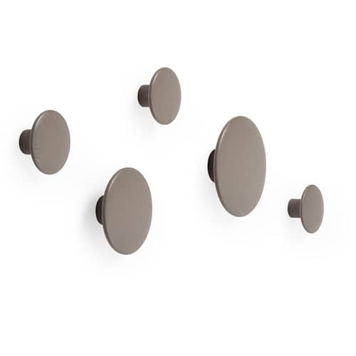 Patère The Dots Wood Medium / Bois - Ø 13 cm - Muuto - Taupe - Frêne teinté