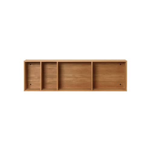 Regal Bon holz natur / Regal - 80 x 24 x Tiefe 9 cm - Senkrecht oder waagerecht - Ferm Living - Eiche - Geöltes Eichenfurnier, Holzfaserplatte