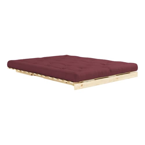 Divano convertibile Roots legno rosso / L 160 cm - 3 posizioni / Struttura in pino chiaro - KARUP - Bordeaux 710 / Pino chiaro - Espanso, Fibre riciclate miste, Pino massello certificato FSC, Tessuto