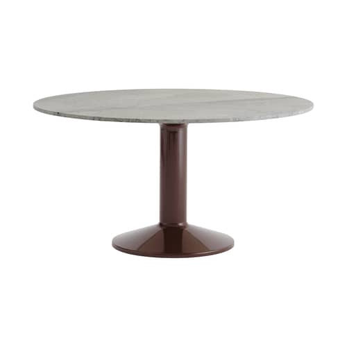 Table ronde Midst / Ø 140 cm - Marbre - Muuto - Marbre gris / Bordeaux - Acier, Marbre