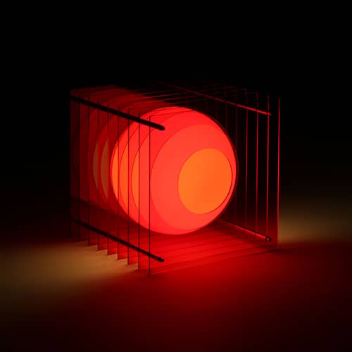 Tischleuchte Lop Big Square plastikmaterial rot / Gewinner Archiproducts Design Award - BANG - Rot - Edelstahl, Glas, Polyacryl