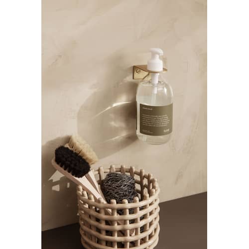 Wall fixation Basho Ferm Living / For liquid soap dispenser - Gold metal - Metal