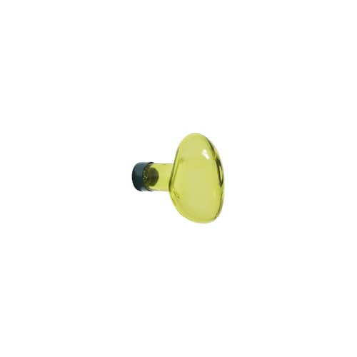 Appendiabiti Bubble Small vetro giallo / Ø 9,5 cm - Soufflé bouche - Petite Friture - Citron vert - Acciaio, Vetro soffiato a bocca