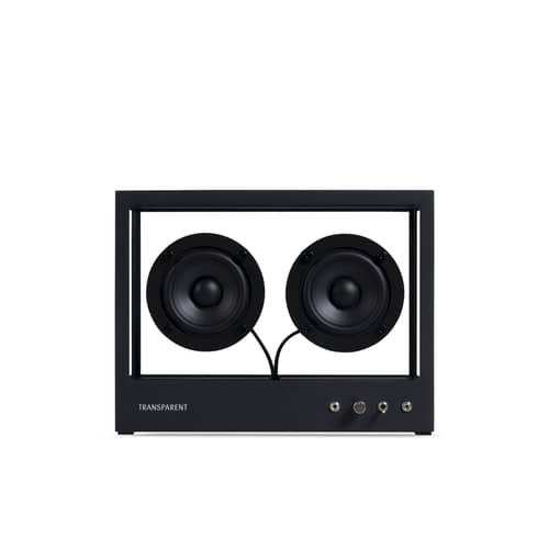 Small Bluetooth speaker glass black Transparent / W 26 x H 20 cm - Soak glass - Transparent Speaker - Black / Transparent - Aluminium, Soak glass