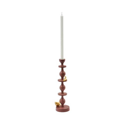 Bougeoir Climbing Pole Large métal / H 37 cm - Pols Potten - Violet foncé - Aluminium