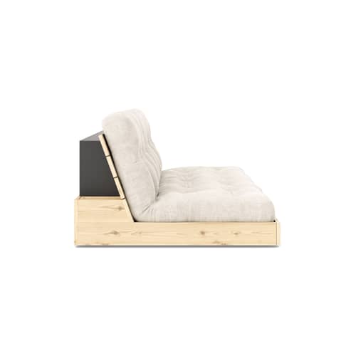 Canapé convertible Base / L 196 cm - 3 places - KARUP DESIGN - Ivoire 510 (velours côtelé) / Pin clair - Fibres recyclées mélangées, Mousse, Pin massif certifié FSC, Velours côtelé