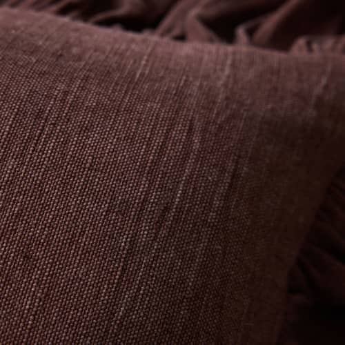 Cuscino Ruffle tessuto marrone / 50 x 50 cm - HK LIVING - Castagna - Cotone, Espanso