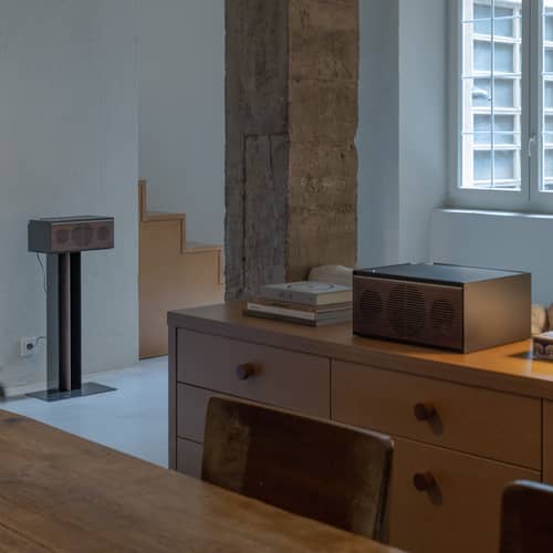Enceinte Bluetooth PR Link bois noir - La Boîte Concept - Noir & noyer - Aluminium, Bakélite, Noyer massif