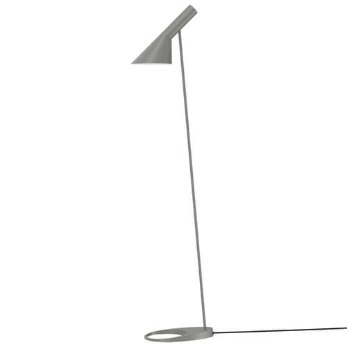 AJ Floor lamp metal grey / H 130 cm - Adjustable / Arne Jacobsen, 1957 - Louis Poulsen - Warm grey - Cast iron, Steel
