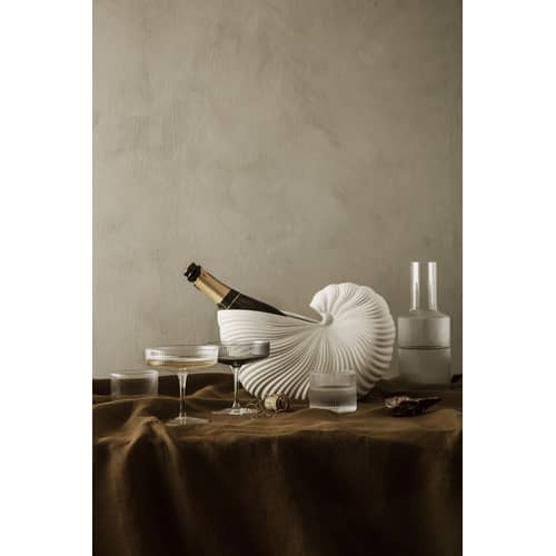 Glas Ripple Low glas transparent / 4er Set - Ø 7,6 x H 6,1 cm (20 cl) - Ferm Living - Transparent - mundgeblasenes Glas