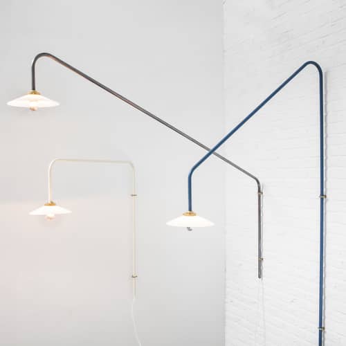 Hanging Lamp n°4 Wall light with plug metal black / H 180 x W 90 cm - valerie objects - Black - Glass, Steel