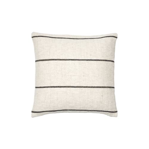 Housse de coussin Sigrid tissu beige / 50 x 50 cm - BROSTE COPENHAGEN - Beige rayé noir - Coton, Lin