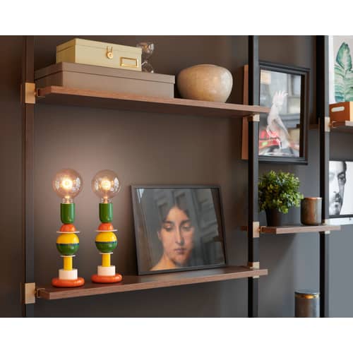 Lampada da tavolo Otello Mini metallo multicolore / Metallo - H 25 cm - Slide - Multicolore - Alluminio laccato