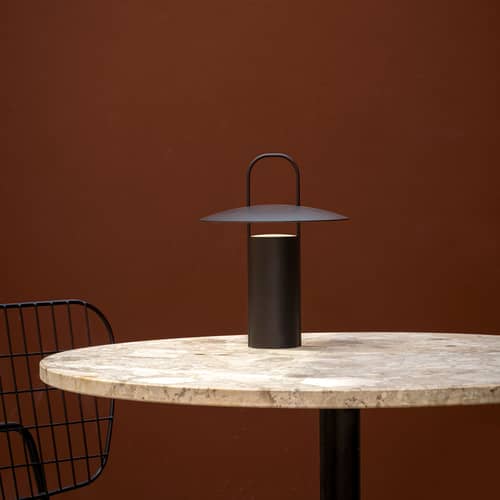 Lampe extérieur sans fil rechargeable Ray métal noir / Ø 21 x H 23,5 cm - Audo Copenhagen - Noir - Aluminium