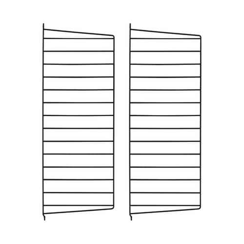 Lot de 2 montants muraux / H 75 x P 30 cm - String Furniture - Noir - Acier laqué