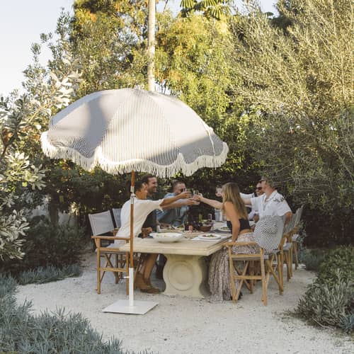 The Classic Large Parasol base metal white / 41 Kg - For Mast from 2,5 to 5,08 cm - BUSINESS & PLEASURE - White Antic - Carbon steel