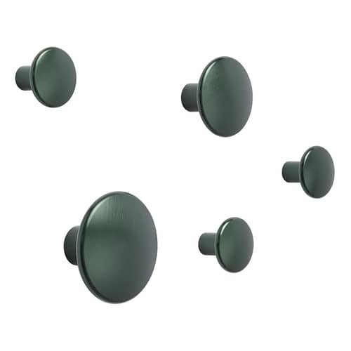 Patère The Dots Metal Large / Ø 5 cm - Muuto - Vert foncé - Acier