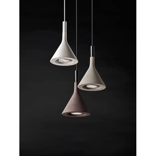 Pendelleuchte Mini Aplomb stein grau / Beton - H 21 cm - Foscarini - Zementgrau - Zement