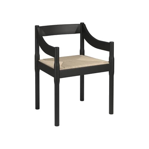 Poltrona Carimate legno nero / Vico Magistretti, 1959 - Fritz Hansen - Frassino nero / Seduta naturale - , Frassino massello laccato