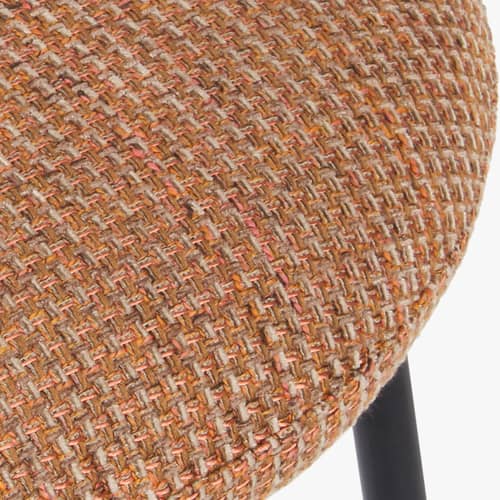 Sedia imbottita Maia tessuto rosso - NV GALLERY - Rosso mattone e tweed arancione - Ferro, Schiuma ad alta densità, Tessuto