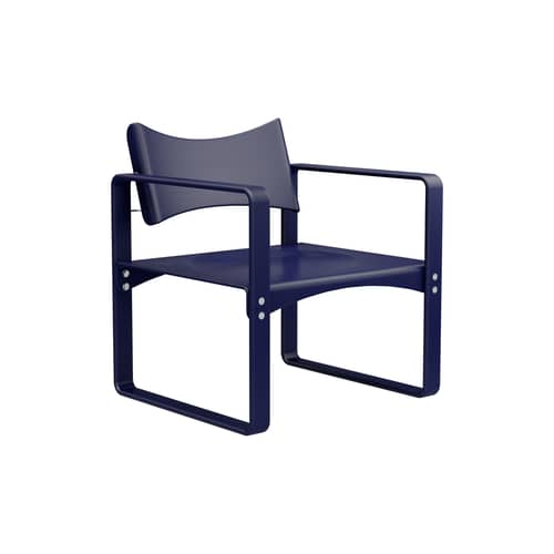 Sessel Series 270 F holz blau / Verner Panton (1965) - Verpan - Blau Kleinblau - Lackiertes Birkenfurnier