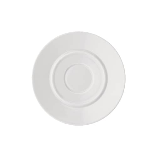 Set de 4 soucoupes / Pour tasse à café ou à thé La Bella Tavola - Alessi - Blanc uni - Porcelaine fine