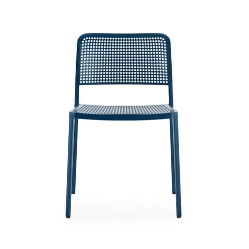 Audrey Stacking chair plastic material blue - Kartell - Blue - Painted aluminium, Polypropylene